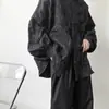 Nova Jaqueta Camisa Manga Longa Plissada em Relevo Estilo Escuro Estilo Levemente Maduro Estilo Japonês Vibes Estilo Jaqueta de Abstinência Masculina