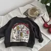 Nova blusa de moletom casual de outono para meninos, estilo coreano com desenho animado, de manga comprida, para crianças e pré-adolescentes