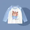 Camisetas de Manga Larga de Algodón Puro para Niños de Primavera y Otoño, Tops de Otoño para Niños, Para Usar Solos, Camisetas Interiores para Niños y Niñas, Tops Estilo Infantil
