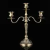 Suporte de Velas de Metal com Três Cabeças Cinco Cabeças Liga Prateada Ornamento Estilo Europeu para Casamento, Hotel, KTV, Uso Doméstico
