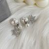 Outono e inverno floco de neve pingente brincos de pérola nicho design de alta qualidade temperamento brincos luz luxo moda brincos de pérola