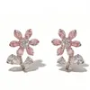 2026 Verão Novo Exquisito Moda Doce Versátil Zircônia Flor Brinco Stud Elegante Leve Luxo Simples Acessórios de Brinco