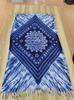 Lenço Dali Tie-Dye 2025 Novo Estilo Étnico de Yunnan Algodão e Linho Azul Tie-Dye Lenço Echarpe Retrô Literário