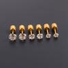 Pendientes de Acero de Titanio para Mujer, Lujo Ligero y Sensación de Alta Gama, Clavos para Orejas de Circonita de Cuatro Garras, Pendientes Redondos de Acero Inoxidable Incrustados con Diamantes Estilo Europeo y Americano para Hombre