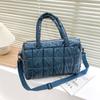 Bolsa de algodão transfronteiriça feminina outono e inverno Novo fio de bordado algodão espacial bolsa mensageiro moda bolsa feminina brilhante bolsa de mão casual