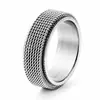 Bestseller Europeo 6mm 8mm Anillo de Acero Inoxidable de Malla Giratorio Moda Anillo Giratorio de Pareja Descompresión Venta al por Mayor