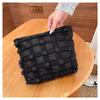 Nueva Bolsa de Maquillaje Cuadros Nube de Burbujas Portátil de Gran Capacidad Bolsa de Almacenamiento de Lona Textura de Alta Gama Clutch para Llevar