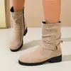 Otoño 2026 Nueva Llegada Comercio Exterior Tallas Grandes para Mujer Casual Cómodo Estilo Europeo Americano Moda Ropa Exterior Botas Talla Única