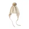 Gorro para Mujer 100% Cachemir Puro con Cordones Gorro Cálido Estilo Baotou Resistente al Viento y al Frío Protección para los Oídos Gorro de Lana Gorro de Punto con Pelo