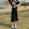 Falda vaquera de cintura alta con abertura para mujer 2024 nuevo otoño falda de línea A falda tubo falda larga para figura de pera pequeña