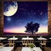 Fondo de tela de cielo estrellado lunar tela colgante ins lienzo para habitación tapiz de sala de estar pared de fondo de mesita de noche tela para pared de dormitorio de celebridad de internet