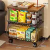 Estante de Almacenamiento para Cocina, Estante Móvil de Varias Capas para Snacks y Juguetes para Sala de Estar, Canasta para Encimera para Frutas, Verduras y Condimentos