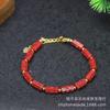 Pulsera de cinabrio de alto contenido de mineral en bruto estilo mismo de transmisión en vivo en línea pulsera de rosa con arena púrpura y dorada al por mayor