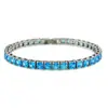 Pulsera de circonita de lujo ligero transfronteriza europea y americana para mujer, popular, versátil y única, pulsera de tenis de fila única colorida de alta gama