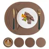 El Mantel Redondo de Cuero a Cuadros Pequeños Más Vendido de Amazon Doble Cara para Hogar Hotel Comida Occidental Impermeable Aislante en Stock