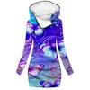 Amazon popular suéter de moda para mujer, falda suéter de otoño, estampado de mariposa digital 3D, suéter con capucha para mujer