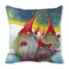 Feliz Navidad Viejo Barba Blanca Gnomo Piel de Durazno Encriptada Terciopelo Decoración del Hogar Cojín de Sofá Almohada ZT420