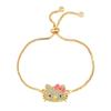 Pulsera transfronteriza japonesa de animación linda Hello Kitty hallokittys de lujo ligero aleación diamante completo gota de aceite al por mayor