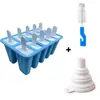 Molde de Silicona para Paletas de Hielo de 10 Cavidades Libre de BPA Fabricante de Paletas de Hielo con Palitos Reutilizables Bandeja para Hacer Paletas de Jugo Congelado, Yogur y Helado Herramienta de Cocina de Verano 4 Colores Opcionales