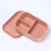Nueva lonchera de silicona para calentar en horno microondas, lonchera para reducir la grasa, lonchera con compartimentos para mantener la frescura, lonchera al por mayor