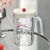 Jarra de Agua Fría Personalizada Altamente Atractiva con Patrón de Glaciar y Dibujos Animados Lindos con Tapa para Uso Doméstico, Adecuada para Refrigerador