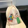 Bolsa Arcoíris Estilo Lindo y Femenino, Bolsa Tejida, Bolsa Tote de Gran Capacidad, Bolsa Chaleco para Estudiantes, Bolsa de Lana de Moda, Bolsa para Niña