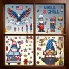 4 de Julio Día de la Independencia Americana Enano Águila Calva Pegatina Electrostática Ventana de Vidrio Decoraciones de Atmósfera Festiva