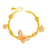 Mismo Estilo que el Pulsera Wrap Mariposa Oro Arena Rosa de la Tienda de Oro Puzuo, Nuevo Estilo Chino Dulce y Versátil Pulsera para Mujeres