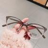 Nova Armação de Óculos Metálica Tendência Retro Transfronteiriça Anti-azul Ultra Leve Fashionável Personalizada Masculina Olho de Gato Cor Mutável Lentes Planas