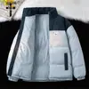Venda Quente Transfronteiriça Roupas de Algodão Quente à Prova de Vento Masculinas Outono e Inverno Novas Roupas de Algodão com Combinação de Cores em Veludo Cotelê Gola Alta Roupas para Casal