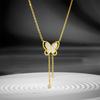 Venta al por mayor transfronteriza Moda Nicho Diseño Joker Hueco Fritillaria con Diamante Borla de Mariposa Collar de Acero de Titanio Cadena Clavicular para Mujer