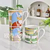 Juego de Tazas de Porcelana Hueso Estilo Europeo Caballo de Competición Hogar Amoroso Caja de Regalo para Sala de Estar Oficina Taza de Café