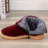 Zapatos de algodón hechos a mano para mujer, invierno, hogar, interior, para mediana edad y ancianos, madre, antideslizantes, suela gruesa, forro de felpa, cálidas, zapatillas de algodón, talón de bolsa para hombre