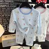 Roupas novas para crianças, roupas íntimas infantis, conjunto de pijama para casa, pijamas para meninas, modal rayon de manga comprida, elástico e macio