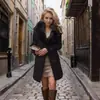 Novo Casaco de Lã 2024 Feminino Trench Coat de Comprimento Médio Roupa de Inverno Gola Grande de Lã Casaco de Lã Dupla Face Tamanho Europeu Feminino