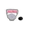 Desenho animado fofo distintivo de nuvem escura inglês rock calça mudança de cintura pequeno broche de moda feminino anti-corrida luz sem costura acessórios de roupas