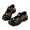 Zapatos de Cuero para Niñas 2026 Primavera y Otoño Nuevo Estilo Zapatos Negros de Rendimiento para Niños Estilo Academia Estudiante Zapatos de Princesa con Corazón Zapatos Planos de Moda