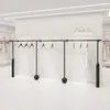 Nuevo Estante de Exhibición para Tienda de Ropa Colgador de Pared para Exhibición en Pared Tienda de Ropa para Hombres, Mujeres y Niños Estante Negro de Acero Inoxidable de Piso a Piso