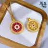 Collar de Brújula de Ocho Tesoros Giratoria Color Rojo Rosado con Diamantes, Chapado en Oro, Famoso en Internet, con un Diseño de Nicho de Lujo Ligero Que No Se Desvanecerá Fácilmente y Añade Elegancia