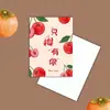 Cartões de Bênção Simples, Caquis e Amendoins da Sorte, Caixas de Presente da Série Flores e Frutas, Cartões de Cumprimento Quadrados Pequenos Criativos