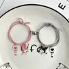 Pulsera de pareja melody coolomi un par para novia estuche pequeño de cuero pulsera de succión magnética para novias diadema femenina