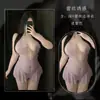 Body de Encaje Sexy de Talla Grande para Mujer, Uniforme de Puro Deseo, Ropa de Dormir con Abertura en la Entrepierna sin Quitar, Morado