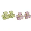 Pendientes de Flor de Pétalos Estilo Dulce de Primavera, Perlas Rosa-Verdes, Pendientes de Flor Incrustados con Diamantes, Estilo Suave, Accesorios Versátiles para Chicas de Uso Diario