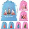 Bolsa de Dulces Navideños 2026 Bolsa de Terciopelo con Cordón Envoltura de Caramelo de Manzana para Nochebuena Bolsa de Regalo Decoración de Pared Navideña