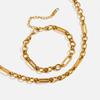 Cadena de acero inoxidable en oro de 18 quilates, diseño silencioso y moderno, hecha a mano.:1 collar de cadena para mujer que no se decolora, joyería de tendencia al por mayor