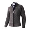 2025 Comercio Exterior Amazon Otoño e Invierno Suéter Cardigan para Hombre con Forro Polar, Cuello Alto, Tejido Grueso de Color Sólido Chaqueta Ropa para Hombre