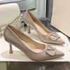 Zapatos de Tacón Alto de Gama para Mujer 2026 Estilo Nuevo Primavera y Otoño Zapatos de Trabajo de Punta Fina Stiletto con Hebilla Cuadrada y Tacones Altos Elegantes