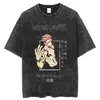 Talla Europea Transfronteriza Estampado de Anime Japonés Algodón Oversize para Hombre Vintage t