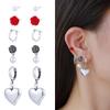 Novos brincos Kenjie ROSE ROSE combinam com brincos de coração de pêssego y2g galvanizados em prata antiga para mulheres brincos de amor transfronteiriços