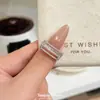 Anillo con Forma de C Incrustado de Circonita para Mujer, Anillo Abierto de Diseñador de Lujo Ligero, Joyería Moderna y Elegante, Anillo de Alta Gama de Moda